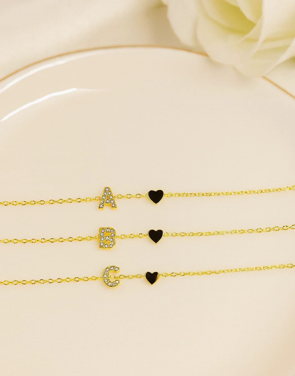 Collar Inicial - corazon personalizada para cada dia del año