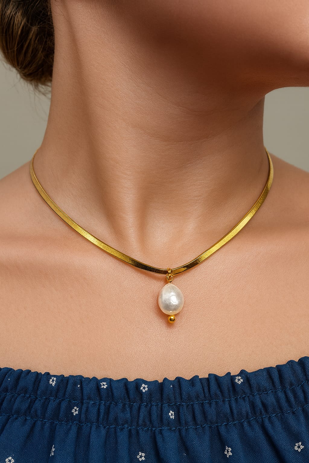 Collar - perla - Natural