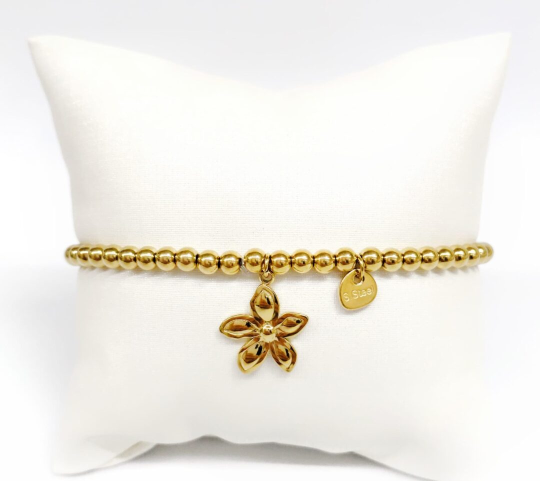 pulseras  elasticas de cuentas con dije - Imagen 2