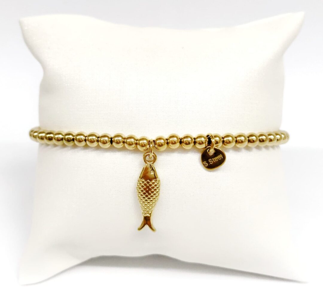 pulseras  elasticas de cuentas con dije - Imagen 6