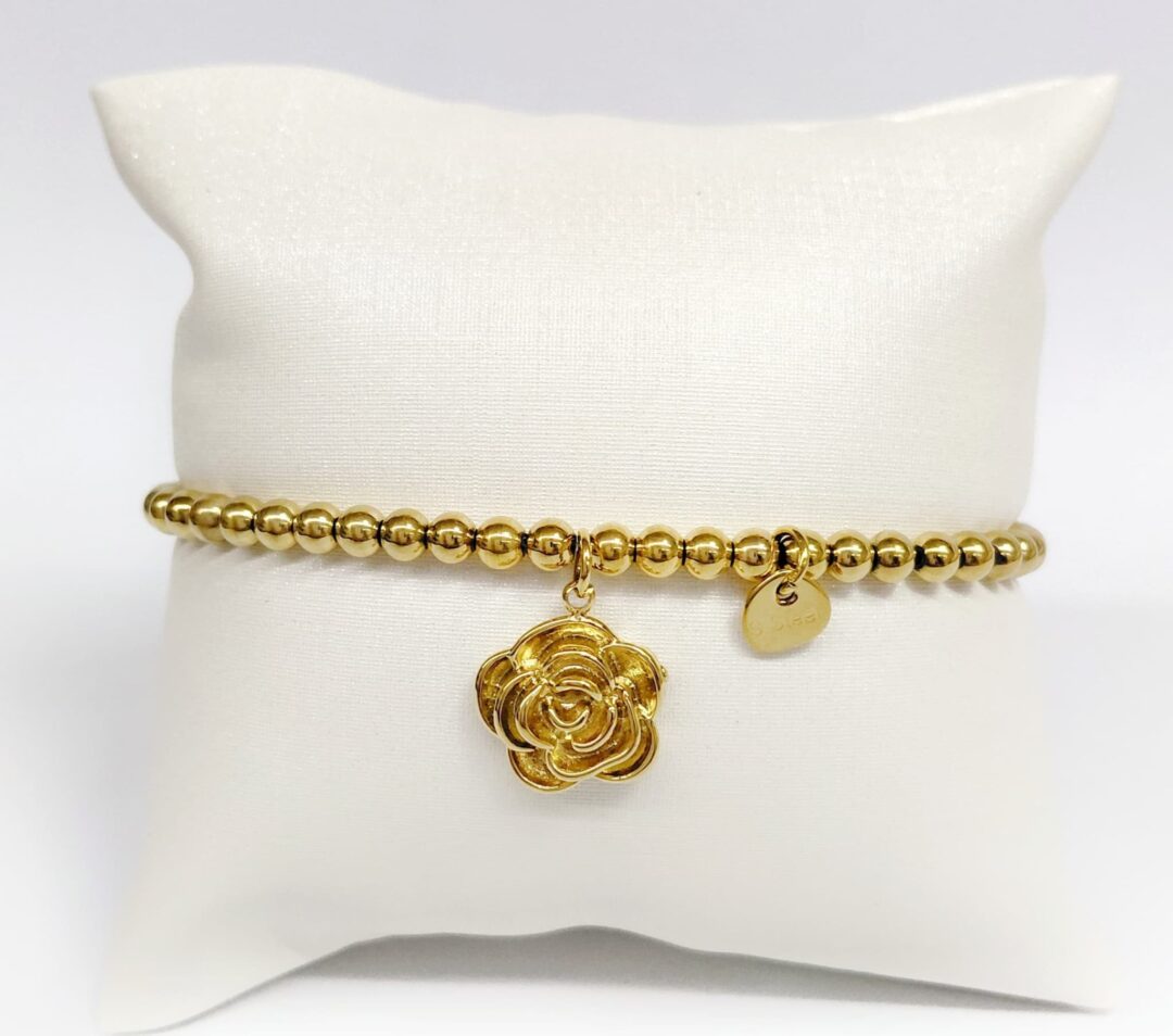 pulseras  elasticas de cuentas con dije - Imagen 8