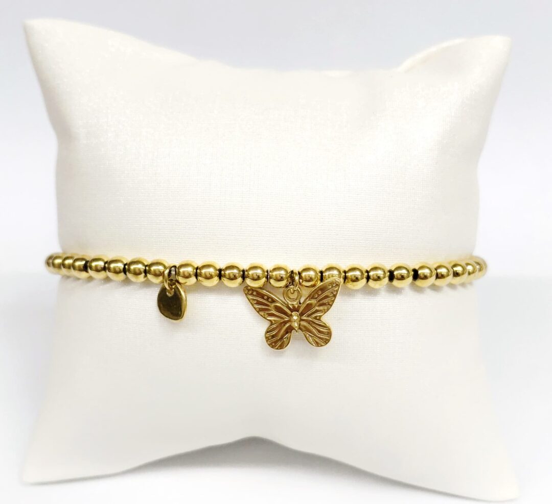 pulseras  elasticas de cuentas con dije - Imagen 9