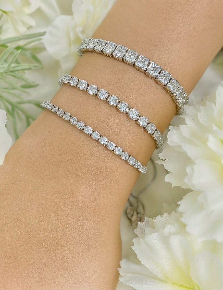 Pulsera circonita plateado