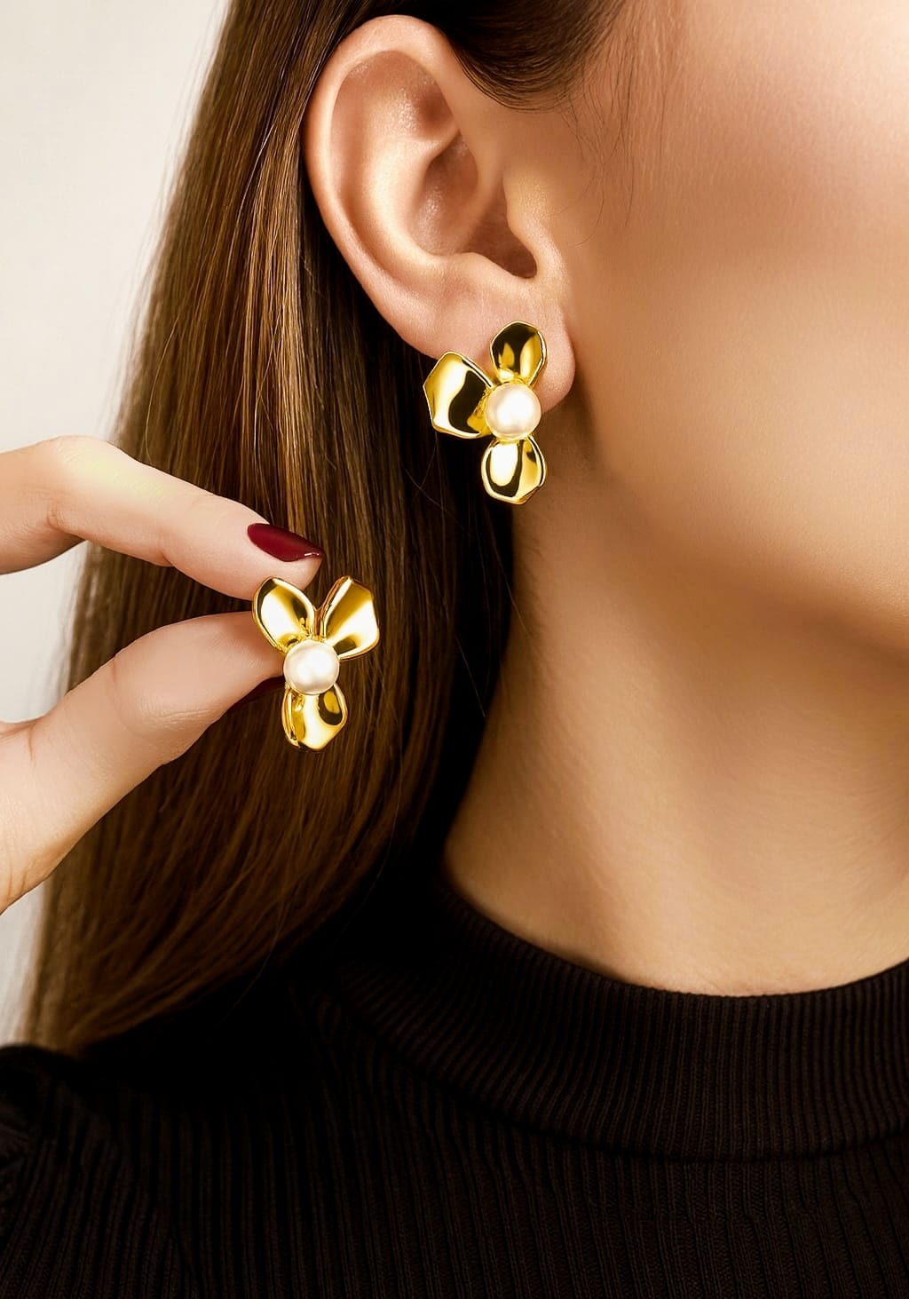 pendiente FLOR PERLA